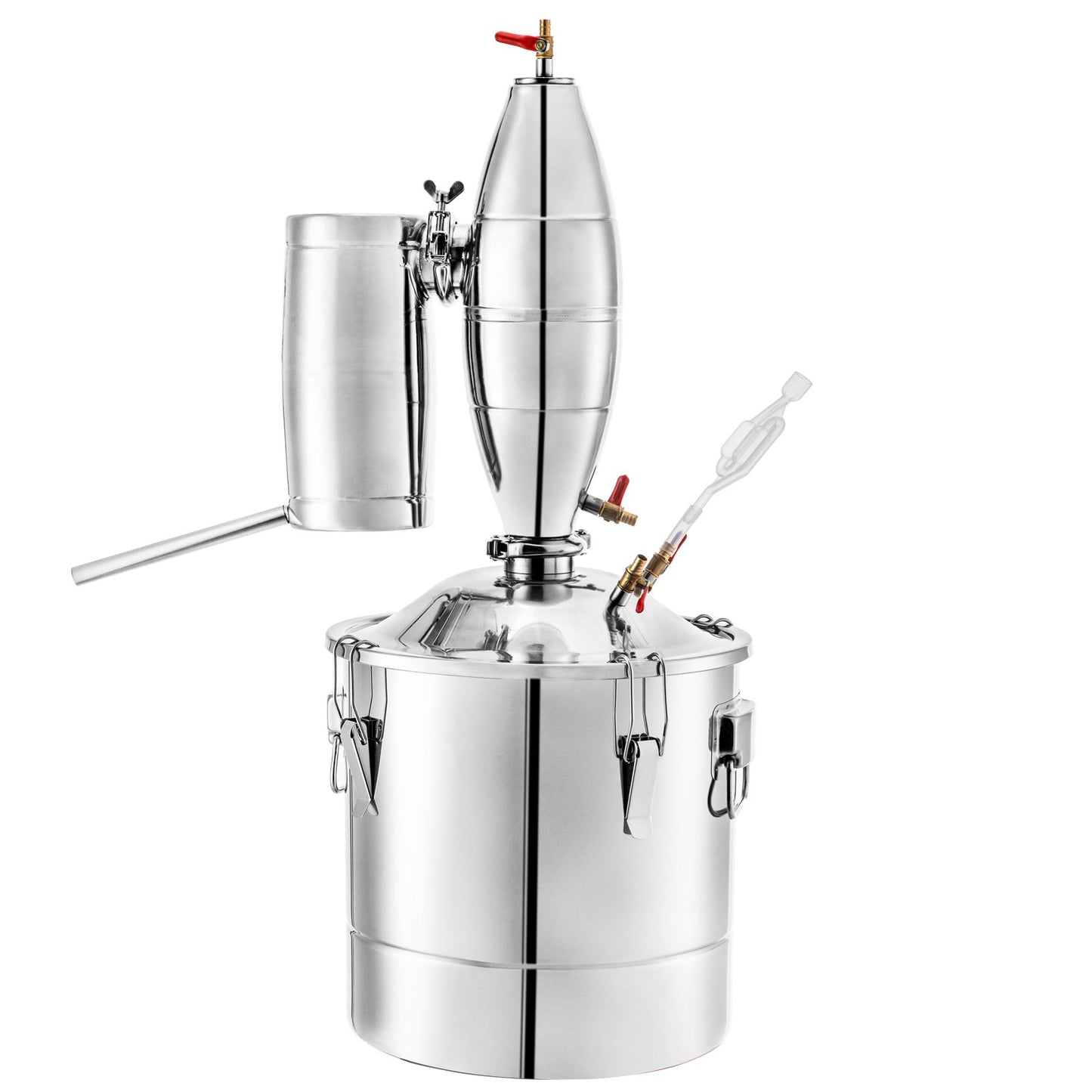 Boiler Rostfritt stål Water Distiller 13,2 Gallon Eterisk Oil Still 50L Distillery Kit Home Moonshine Still med termometer och jäsningstank