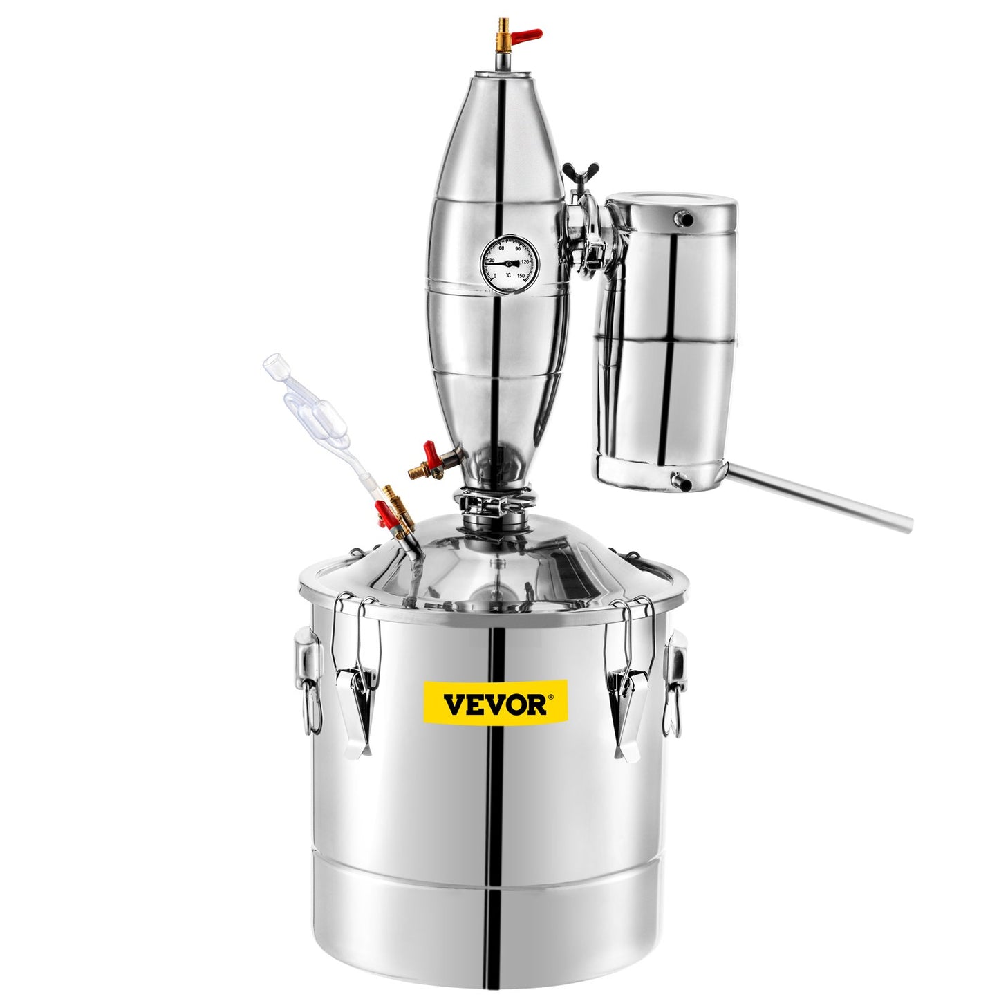 Moonshine Still, 30L Water Distiller, 6.6Gal Essential Oil Boiler, SUS 304 Moonshine Still Kit with Built-in Thermometer