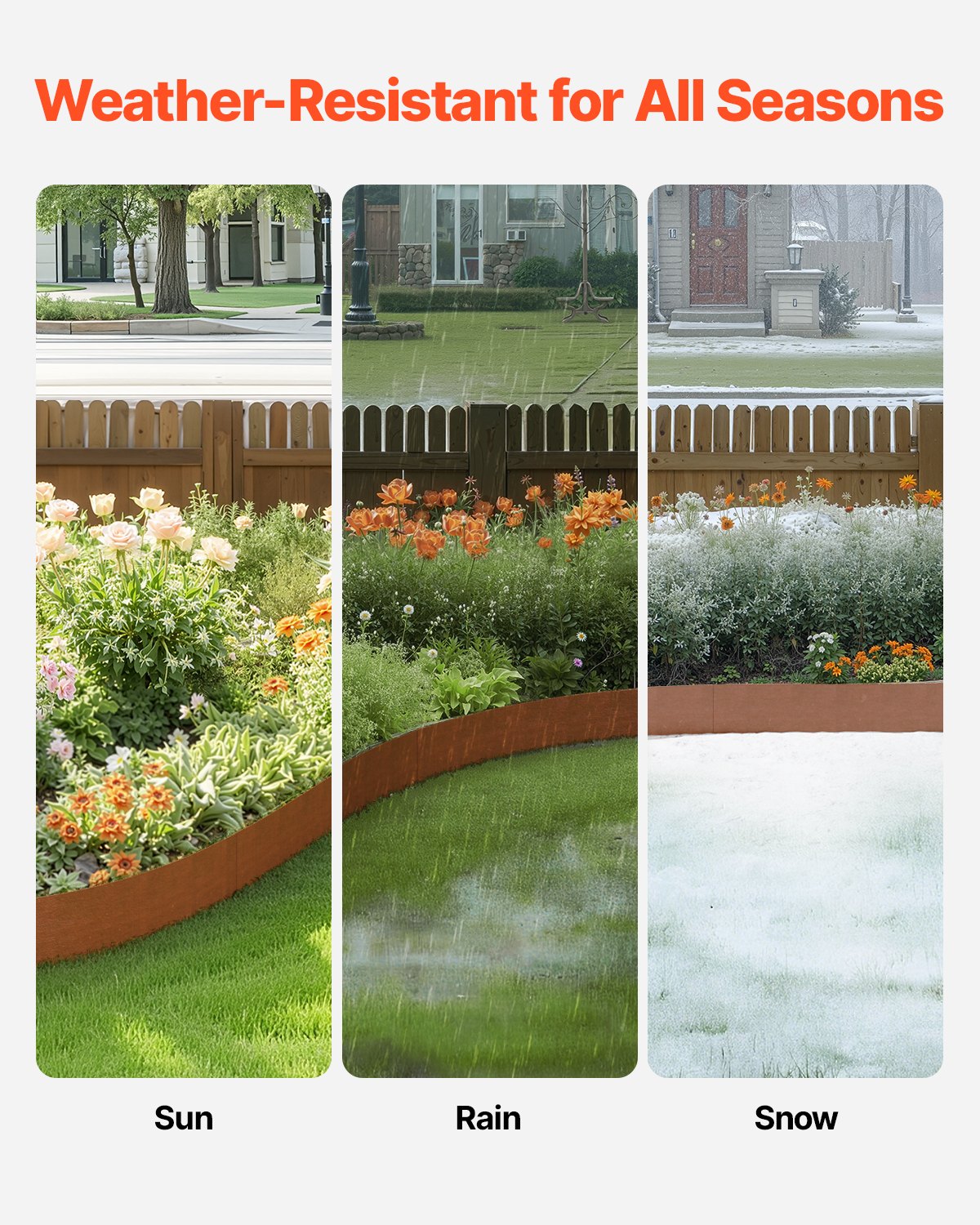 Väderbeständig stållandskapskant 6-pack 40 x 8 tum för Yard Garden