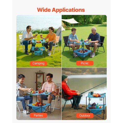 Foldable and portable camping table Oxford outdoor square table 4 cup holders | EU