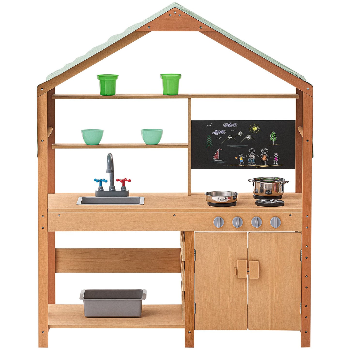 Wooden Clay Kitchen Outdoor Toy Play Kitchen Set for Kids Pretend Play Set