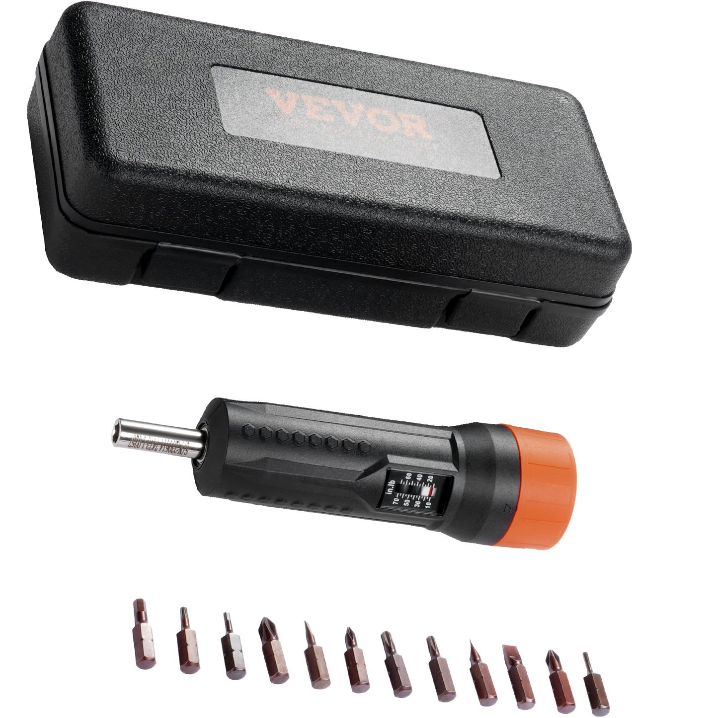Vridmomentskruvmejsel 1/4" intervall 10-70 in/lb med 1 in-lb stegvis vyfönster