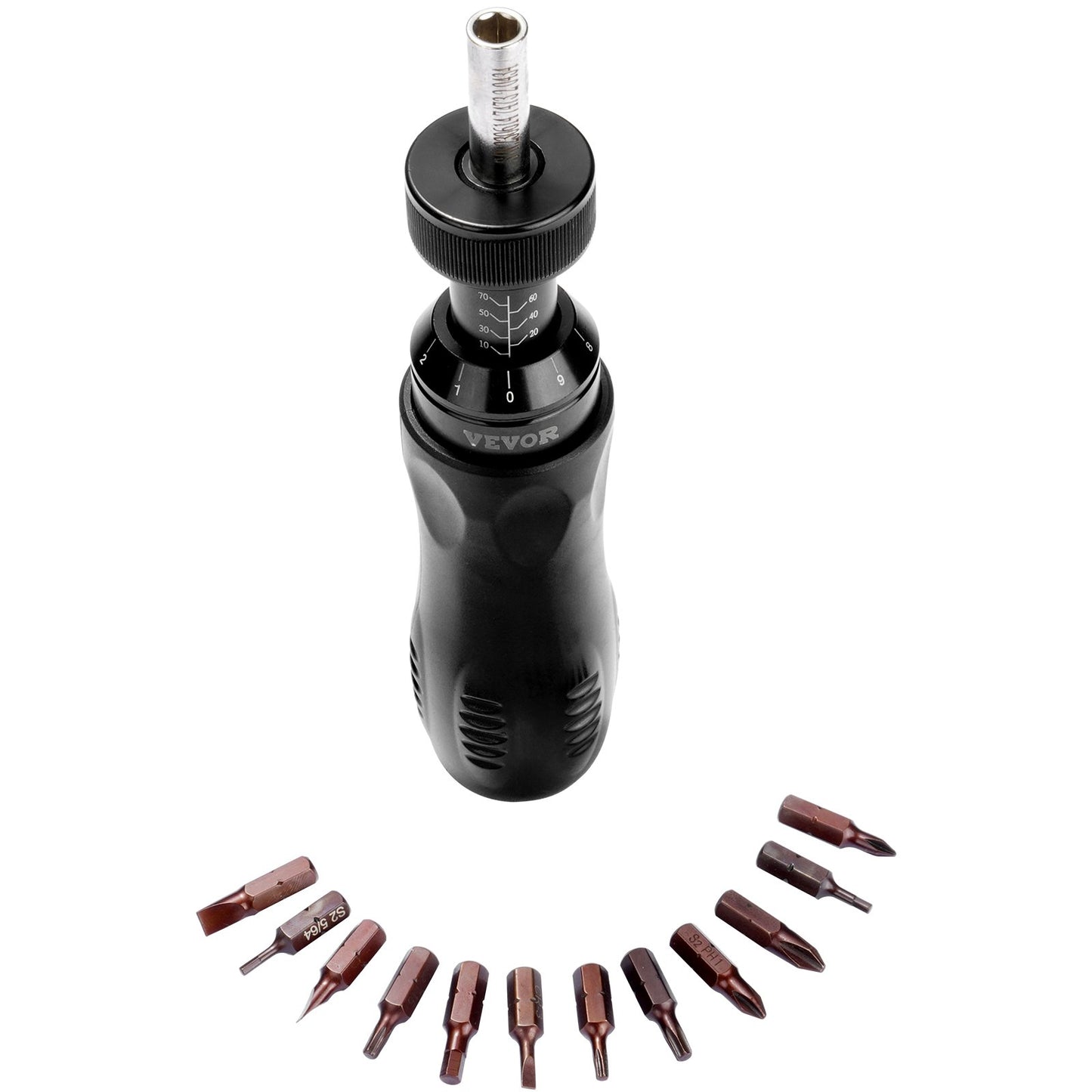 Justerbar vridmomentskruvmejsel 1/4" intervall 10-70 in/lb med 1 in-lb steg
