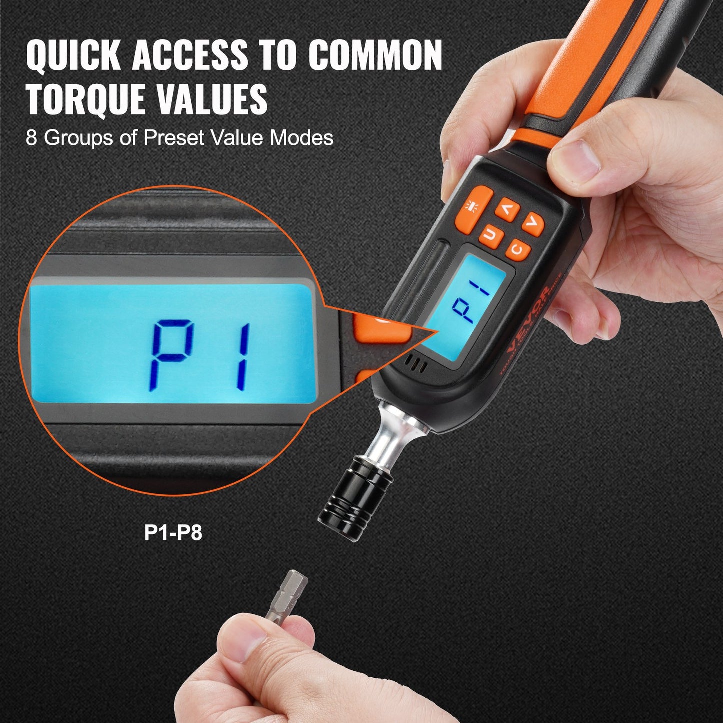 Digital vridmomentskruvmejsel, 1/4" drivskruvmejsel momentnyckel, elektriker momentskruvmejsel med LCD, 2,65-70,67 in-lbs vridmomentområde, 0,01 Nm stegvis vridmomentskruvmejsel med bitar och fodral