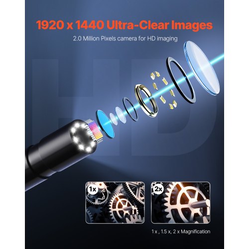 Endoskopkamera 1920P HD Boreskop für Android und iOS mit 15m Kabel | EU
