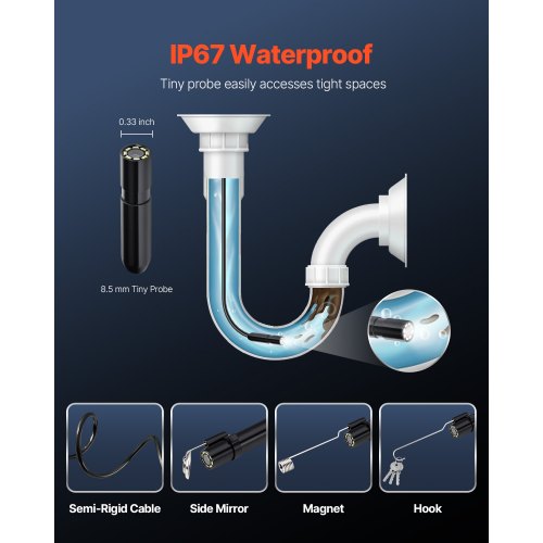 Endoskopkamera 1920P HD Boreskop für Android und iOS mit 15m Kabel | EU