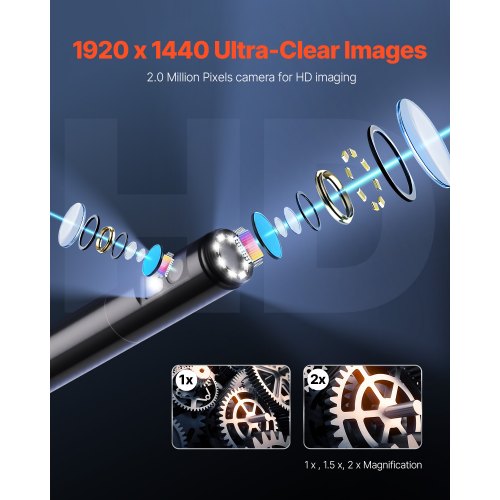 Dual Lens Borescope Endoskopkamera für Android IOS & 5m Snake Cable | EU