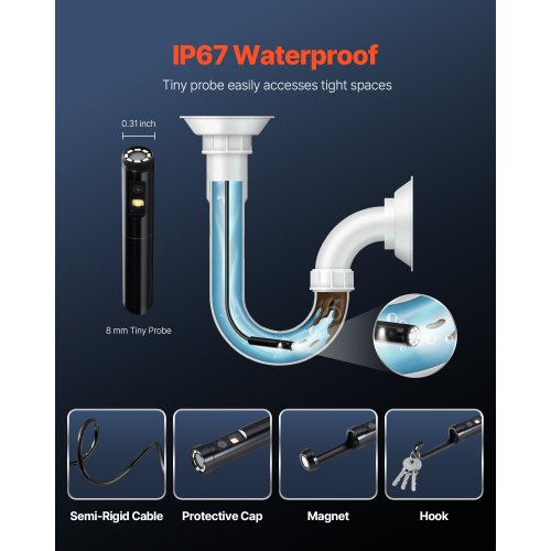 Dual Lens Borescope Endoskopkamera für Android IOS & 5m Snake Cable | EU