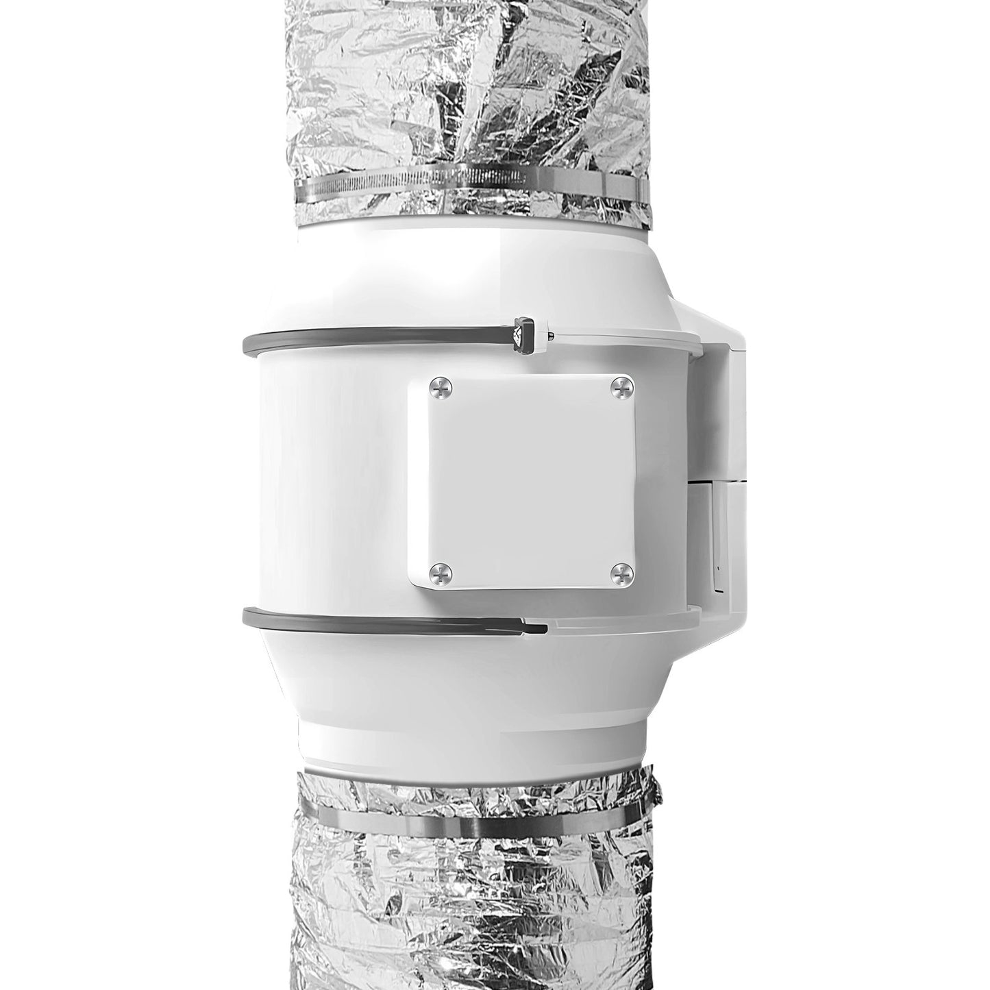 Torkventilationsslang, 203,2 MM isolerad flexibel kanal 7,62 M lång med 2 kanalklämmor, kraftigt trelagersskydd för VVS Värmekylning Ventilation och utblås, R-6.0 Flammotståndsvärde