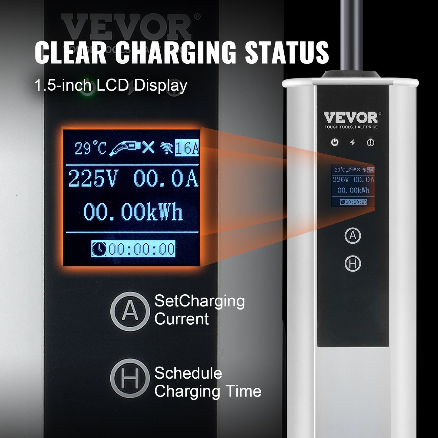Bärbar EV-laddare Typ 2 EV Laddningskabel 16A CEE 16 7,5 M 230V/400V