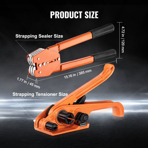 Banding Banding Kit med bandspänningsverktyg, Banding Sealer Tool, 1000 ft längd PET-band, 300 metalltätningar, Pallförpackning Bandning Banding Kit Banding Packaging Banding för packning | EU