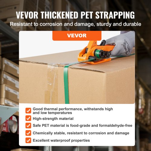 Banding Banding Kit med bandspänningsverktyg, Banding Sealer Tool, 1000 ft längd PET-band, 300 metalltätningar, Pallförpackning Bandning Banding Kit Banding Packaging Banding för packning | EU