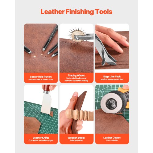 Leatherworking Tool Set 61 Pieces Engraving Punching Stamping Sewing Tools | EU