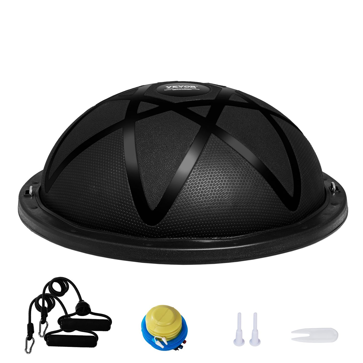 23" Half Exercise Ball Trainer Yoga Balance Stability Ball Resistance Band