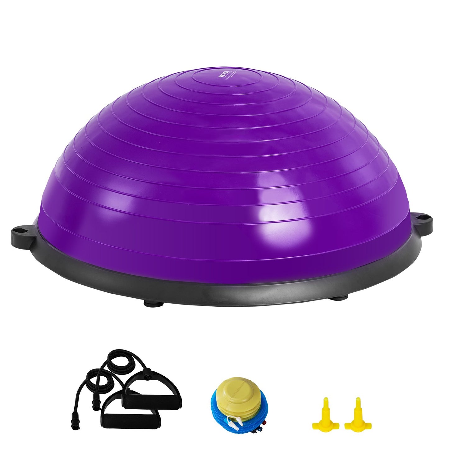 23" Half Exercise Ball Trainer Yoga Balance Stability Ball Resistance Band