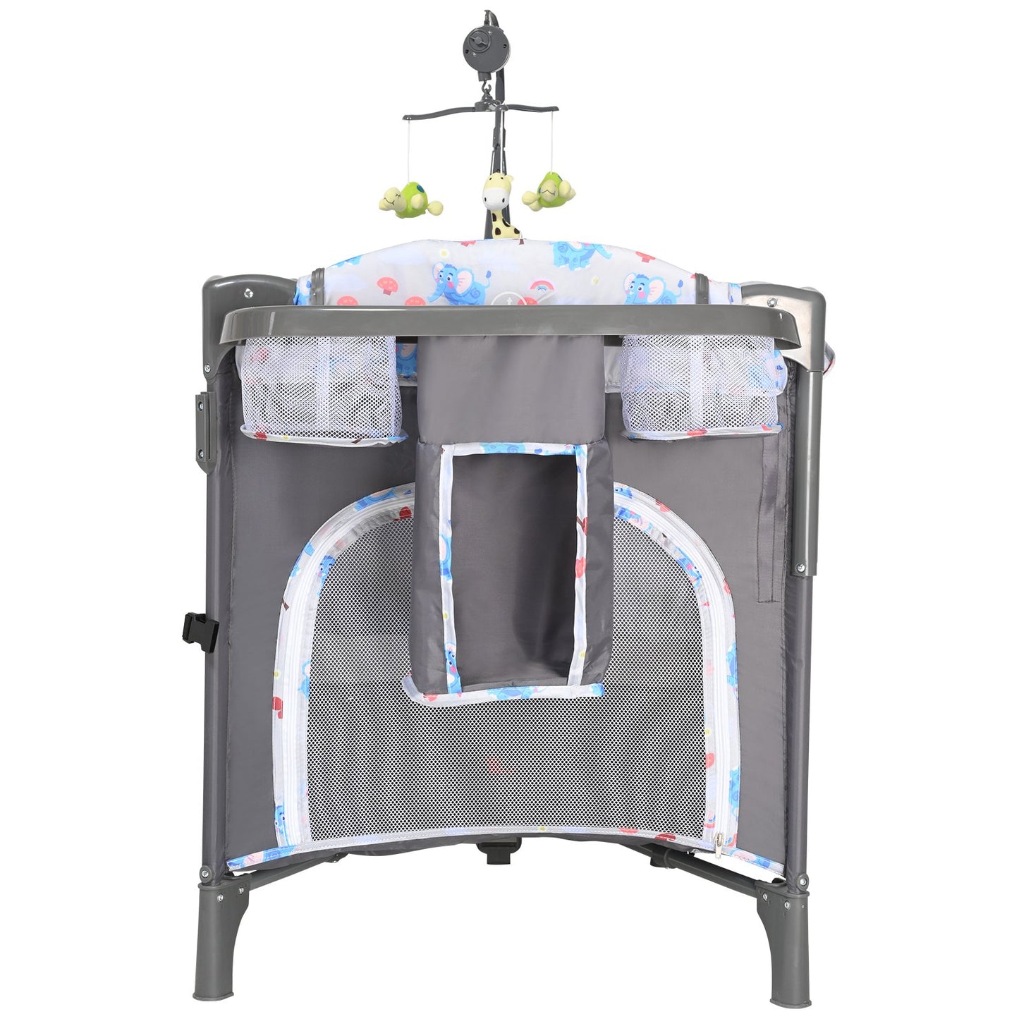 Baby Bassinet, 77 lbs Lastkapacitet, Lätt att vika ihop Bärbar Baby Bassinet Bedside Sleeper med förvaringskorg och hjul, Baby Cradle Bedside Spjälsäng med myggnät för nyfödd flicka pojke