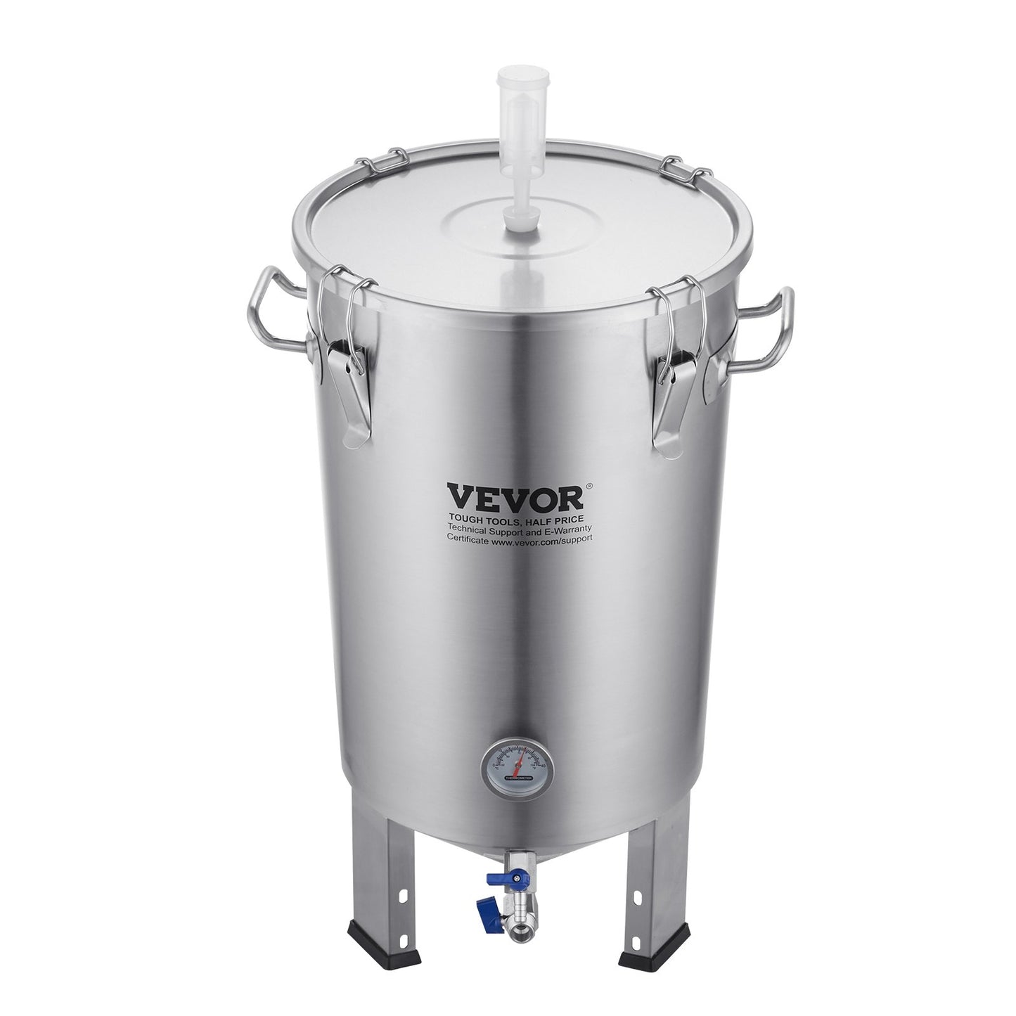 304 vattenkokare i rostfritt stål, 30L ölbryggjäsning, bryggjäsningsbehållare för bryggning, hembryggningstillbehör med bas, vattenkokare med lock, handtag, ventil, tapp, termometer