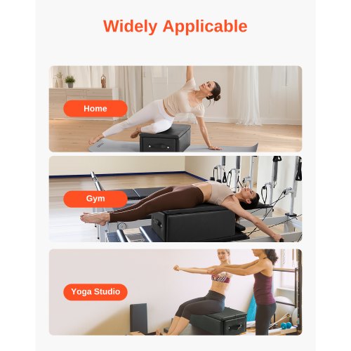 Pilates Box for Reformer Pilates Equipment Exercise Accessories Black | EU