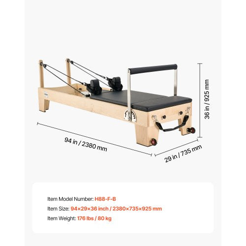 Pilates Reformer Pilates-Maschine aus Holz für das Heim-Fitnessstudio | EU