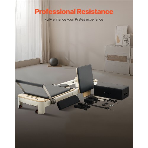 Foldable Pilates Reformer Pilates Machine Home Gym Exercise Equipment | EU