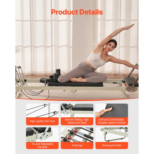 Faltbares Pilates Reformer Pilates-Gerät Heim-Fitnessstudio-Trainingsgerät | EU