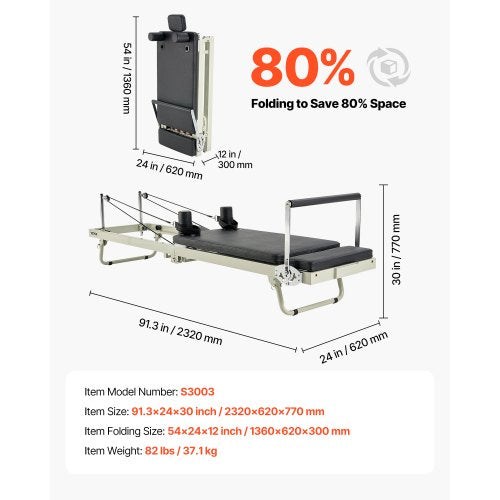 Faltbares Pilates Reformer Pilates-Gerät Heim-Fitnessstudio-Trainingsgerät | EU