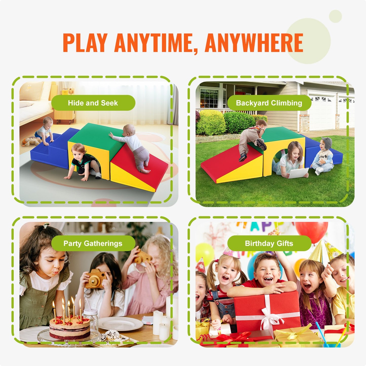 Simple Tunnel Climber, Kleinkinder-Spielset, Schaumstoff-Kletterblöcke für Kleinkinder, Kinder-Tunnellabyrinth mit Treppe und Rampe, Indoor für Kleinkinder und Vorschulkinder, leicht zu reinigen, 3-teilig (sortiert)