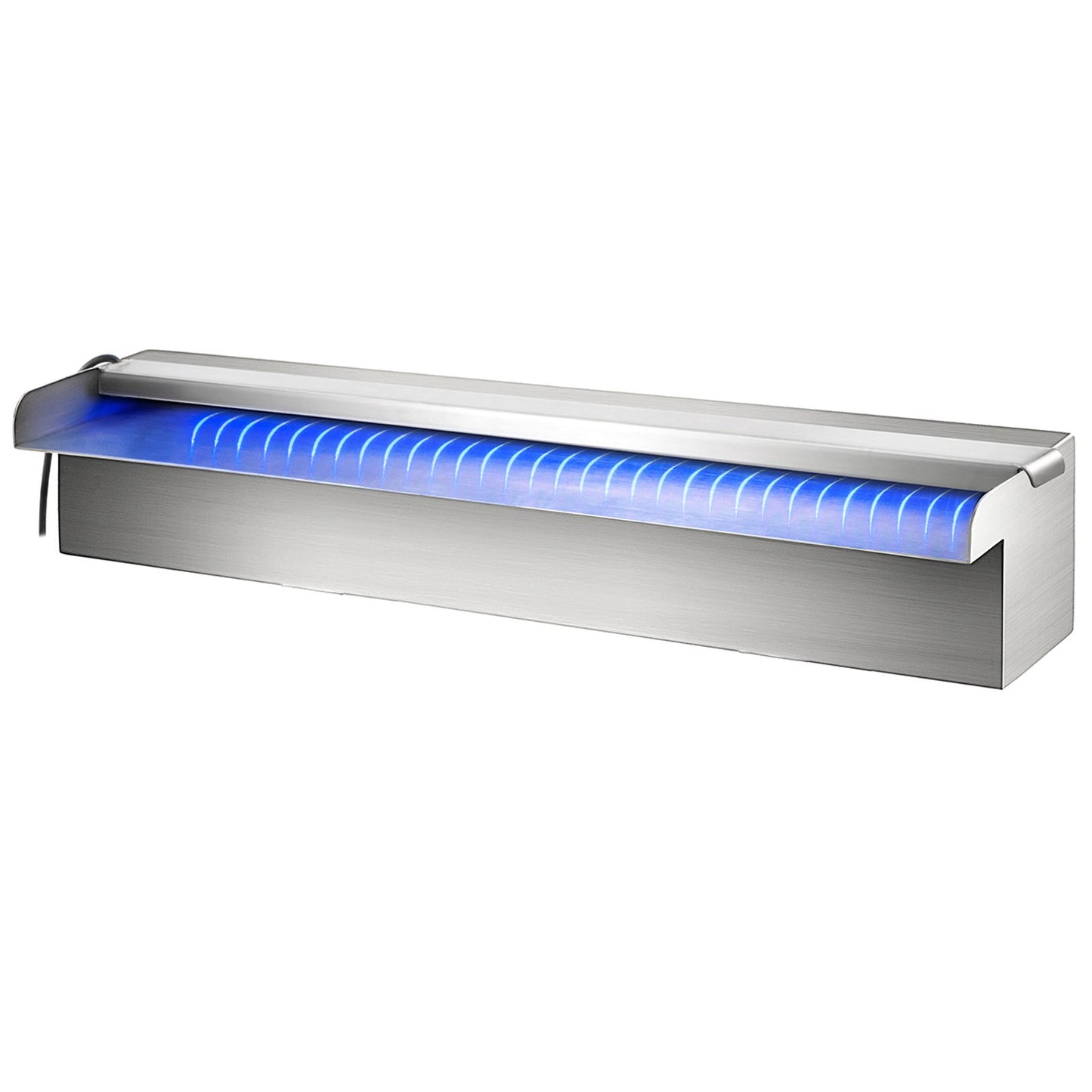 Färgglad LED pool vattenfall spill i rostfritt stål 30x11,5x8 cm