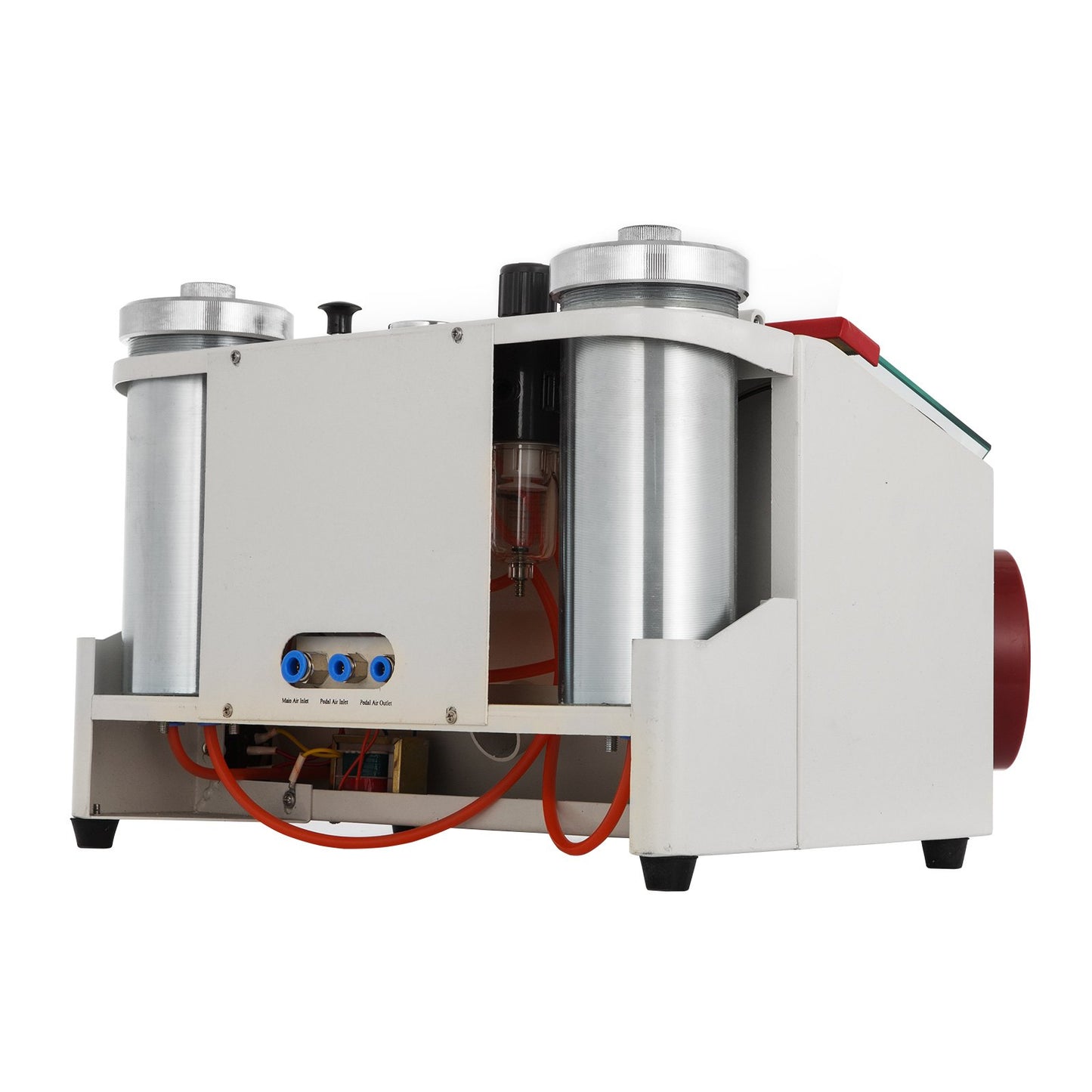 Dental Sandblaster 2 Pen + 2 Tanks Dental Lab Sandblaster with LED Light and Large View Window Sandblaster with Foot Pedal Control