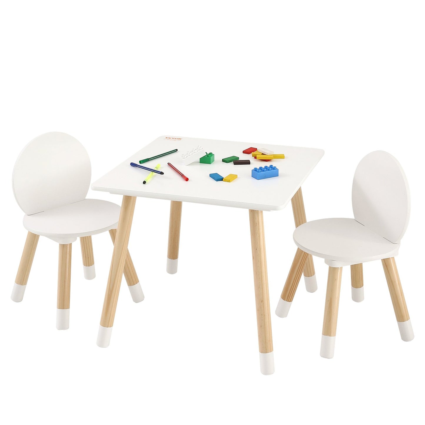 Kids bord och 2 stolar set, småbarn bord och stolar set, barn multiaktivitetsbord för konst, hantverk, läsning, lärande