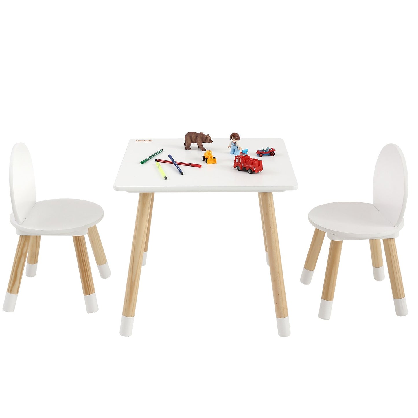 Kids bord och 2 stolar set, småbarn bord och stolar set, barn multiaktivitetsbord för konst, hantverk, läsning, lärande