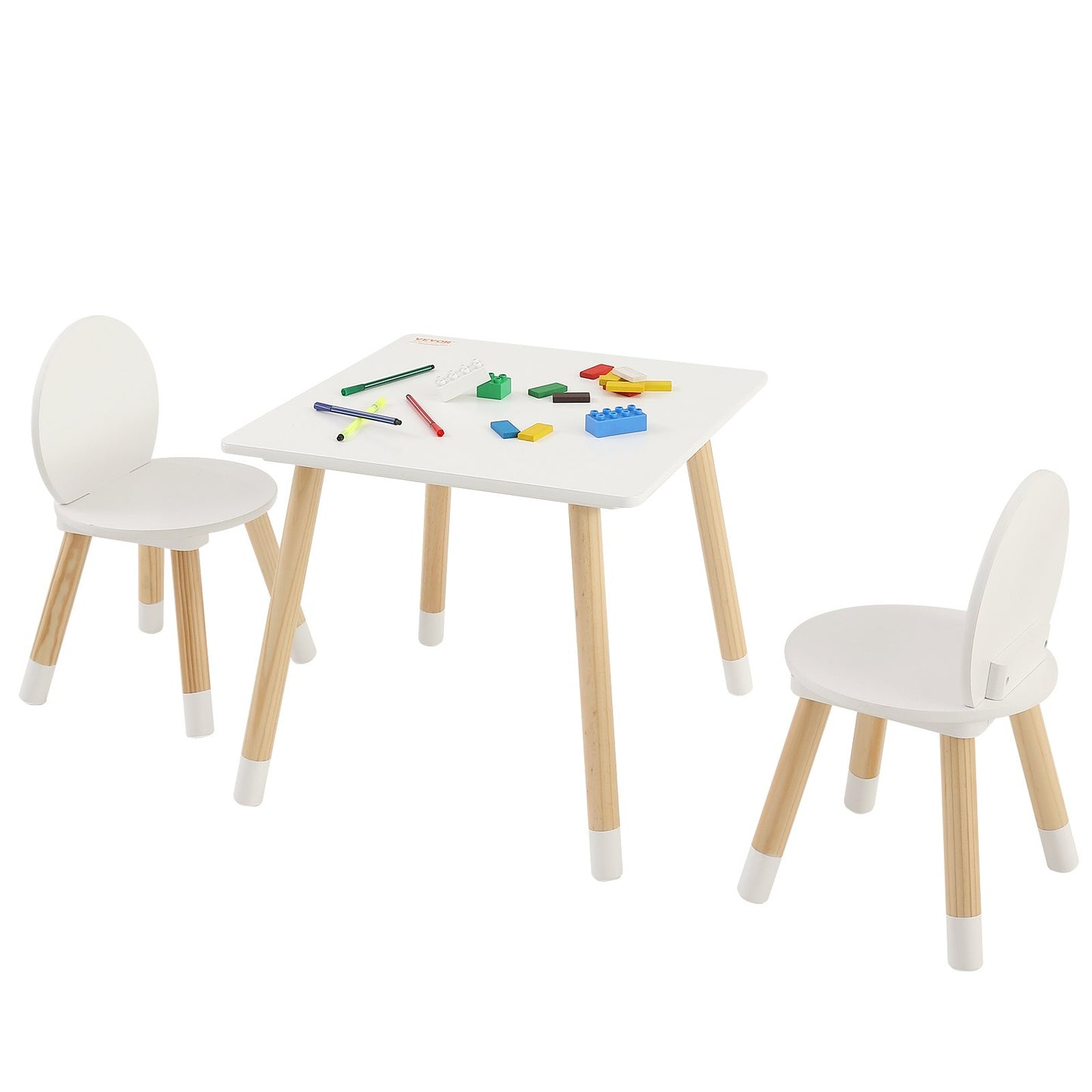 Kids bord och 2 stolar set, småbarn bord och stolar set, barn multiaktivitetsbord för konst, hantverk, läsning, lärande