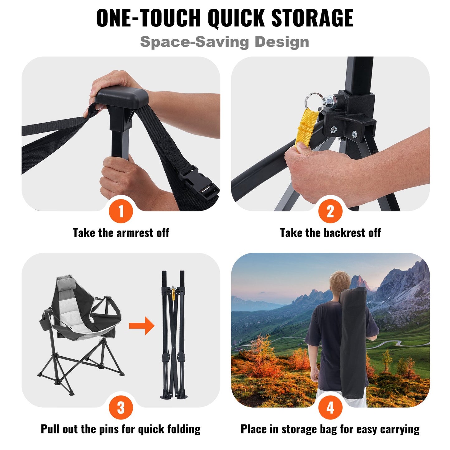 Camping Chair Hammock Chair 300 lbs Load Capacity Hammock Folding Chair