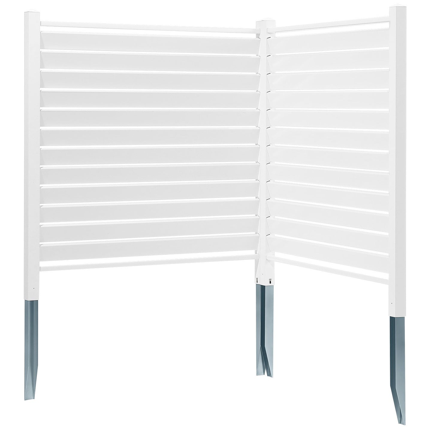 48" B x 48" H Vinylskyddsstängselpaneler, luftkonditioneringsstängsel, utomhusskyddsskärmar för papperskorgen, poolutrustningsskåp, sekretessskärmsats paneler med jalusi (2 paneler)