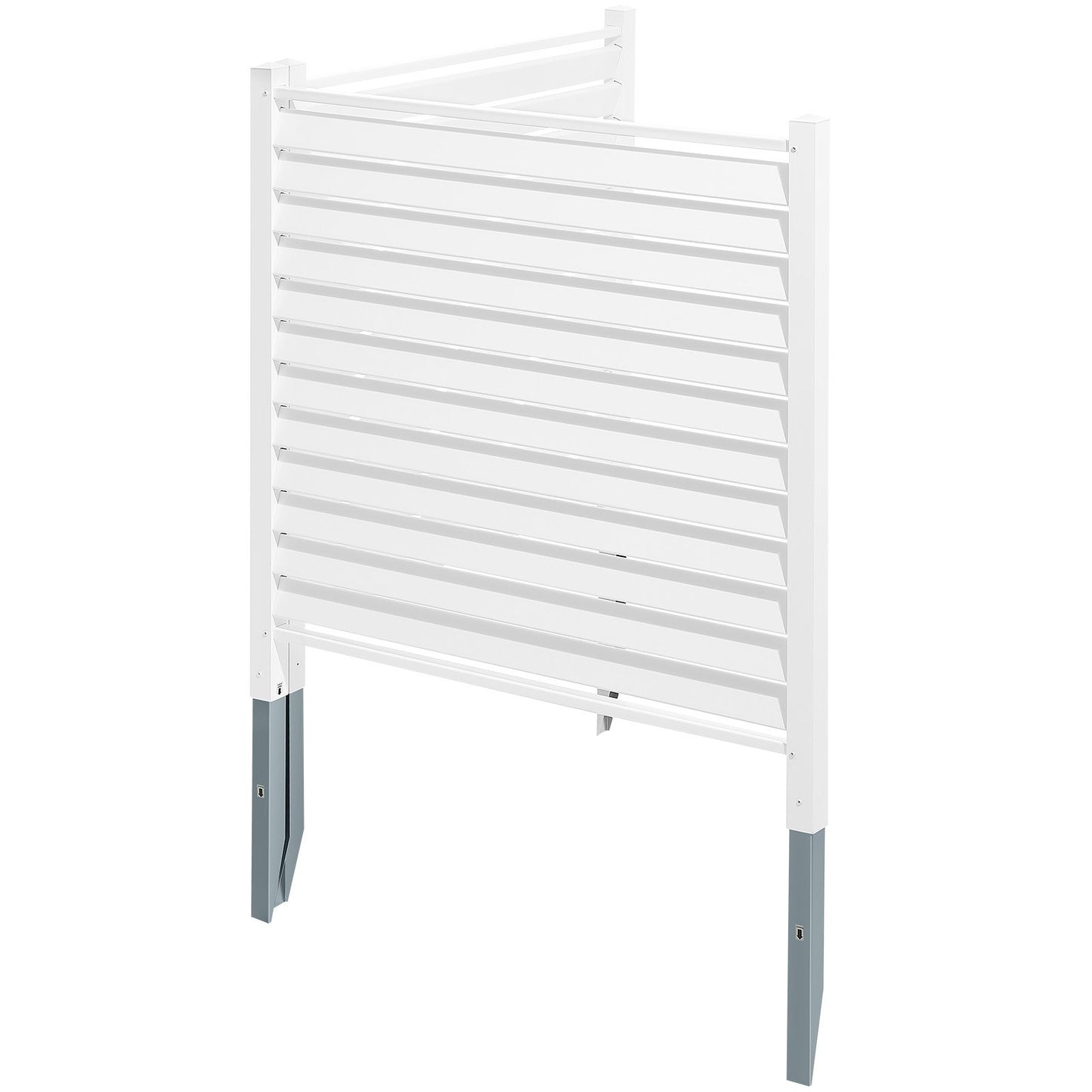 48" B x 48" H Vinylskyddsstängselpaneler, luftkonditioneringsstängsel, utomhusskyddsskärmar för papperskorgen, poolutrustningsskåp, sekretessskärmsats paneler med jalusi (2 paneler)