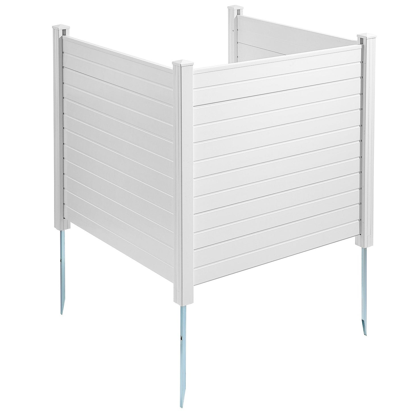 Outdoor Privacy Screens, 50" W x 50" H Air Conditioning Fence, Pool Equipment Enclosure, Horizontal Vinyl Privacy Fence, Perfect for Enclosing Trash Cans and A/C Units (3-Panel)