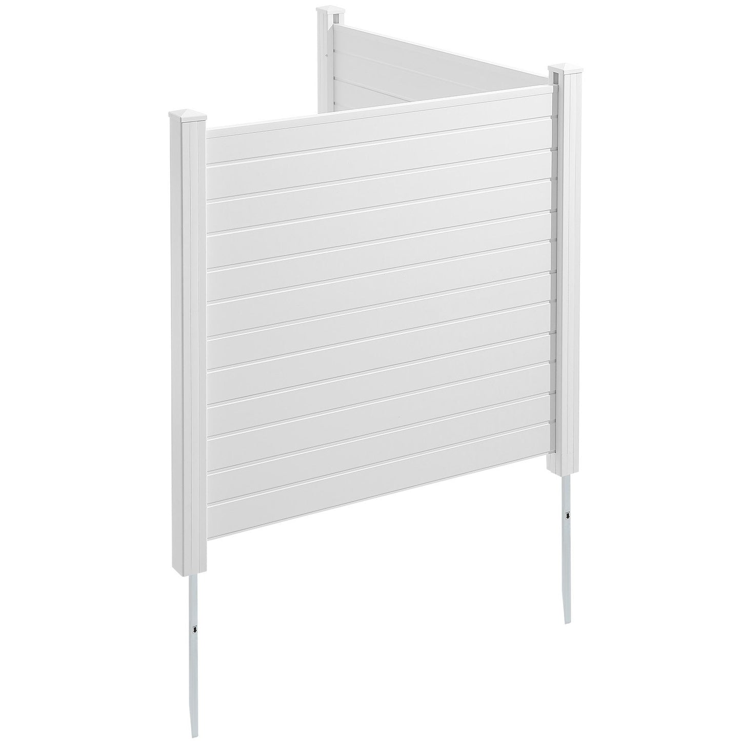 Outdoor Privacy Screens, 50" W x 50" H Air Conditioning Fence, Pool Equipment Enclosure, Horizontal Vinyl Privacy Fence, Perfect for Enclosing Trash Cans and A/C Units (2-Panel)