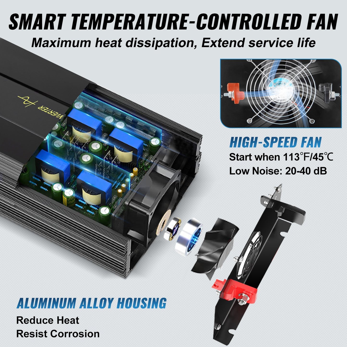 Pure Sine Wave Inverter Power Inverter 5000W DC12V to AC230V Inverter LCD