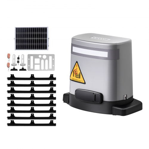 280W Solar Gate Opener 740 kg Electric Gate Opener with Switch Rail 2 Remote Controls