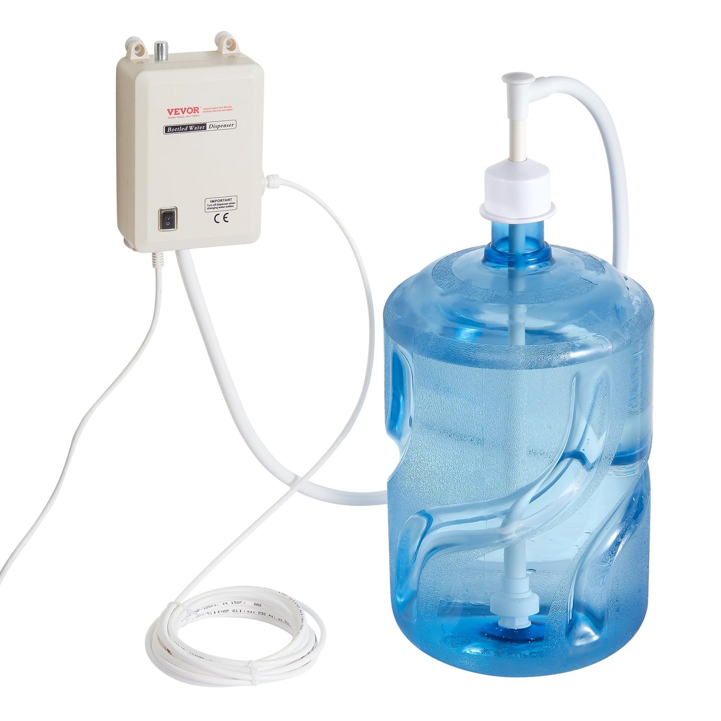 Pumpsystem för flaska vattendispenser, 5 gallon dispensersystem, automatisk elektrisk vattendispenser, enkel inloppsvattenkannapump, kompatibel användning med kaffe-/temaskin, kylskåp, ismaskin