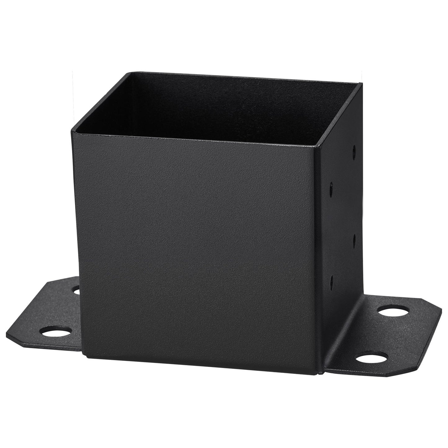 6x6 stolpbas 4 st, innerstorlek 5,6"x5,6" stolpbasfästen, kraftig pulverlackerad stolpeankare Mattsvart trästolpfästen för paviljongdäcksräcke Stöddäcks bottenplatta
