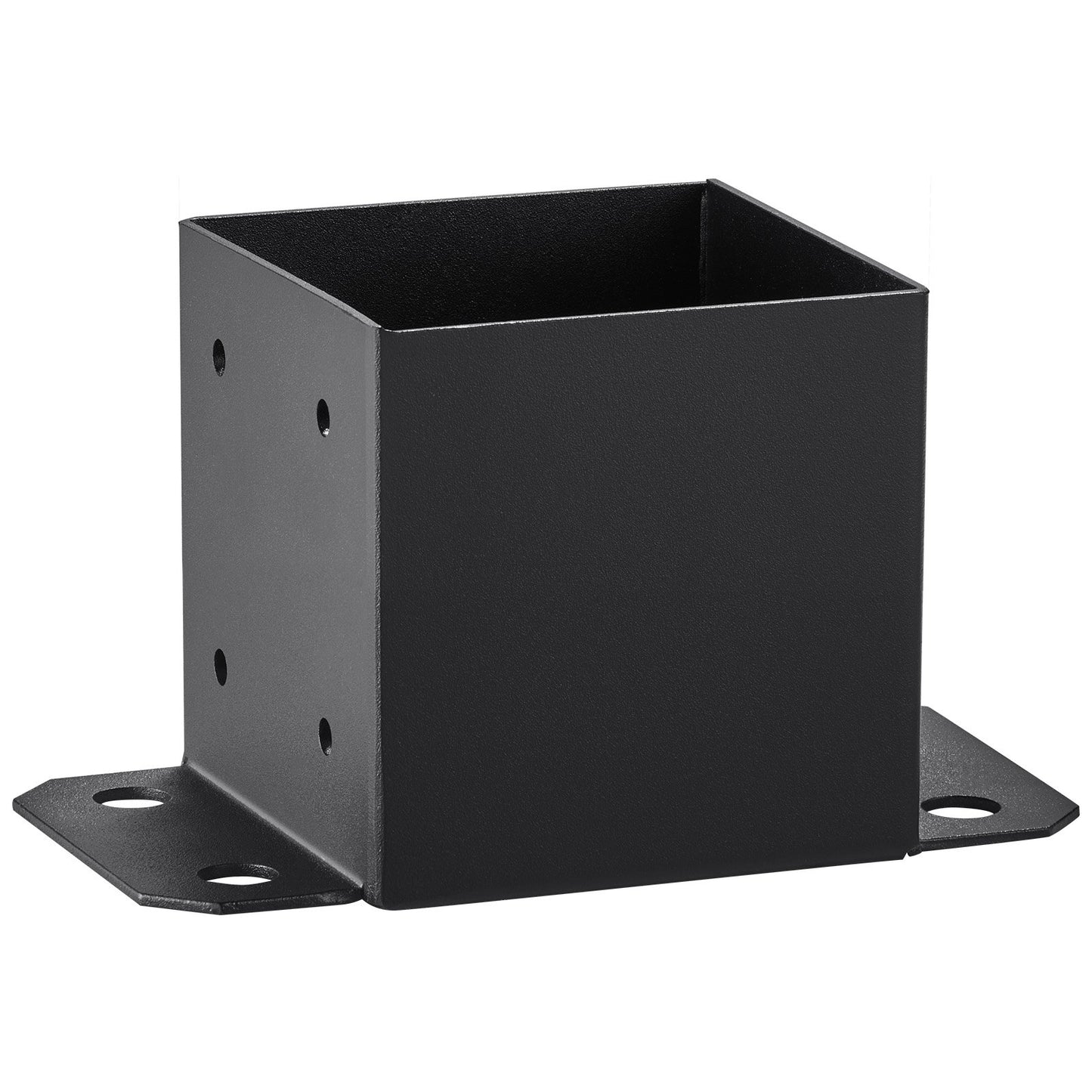 6x6 stolpbas 4 st, innerstorlek 5,6"x5,6" stolpbasfästen, kraftig pulverlackerad stolpeankare Mattsvart trästolpfästen för paviljongdäcksräcke Stöddäcks bottenplatta