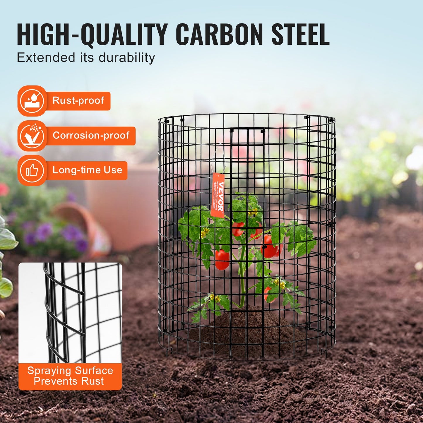 6-pack växtskydd från djur 12,6'' Dia. x 14'' H Metal Plant Cage