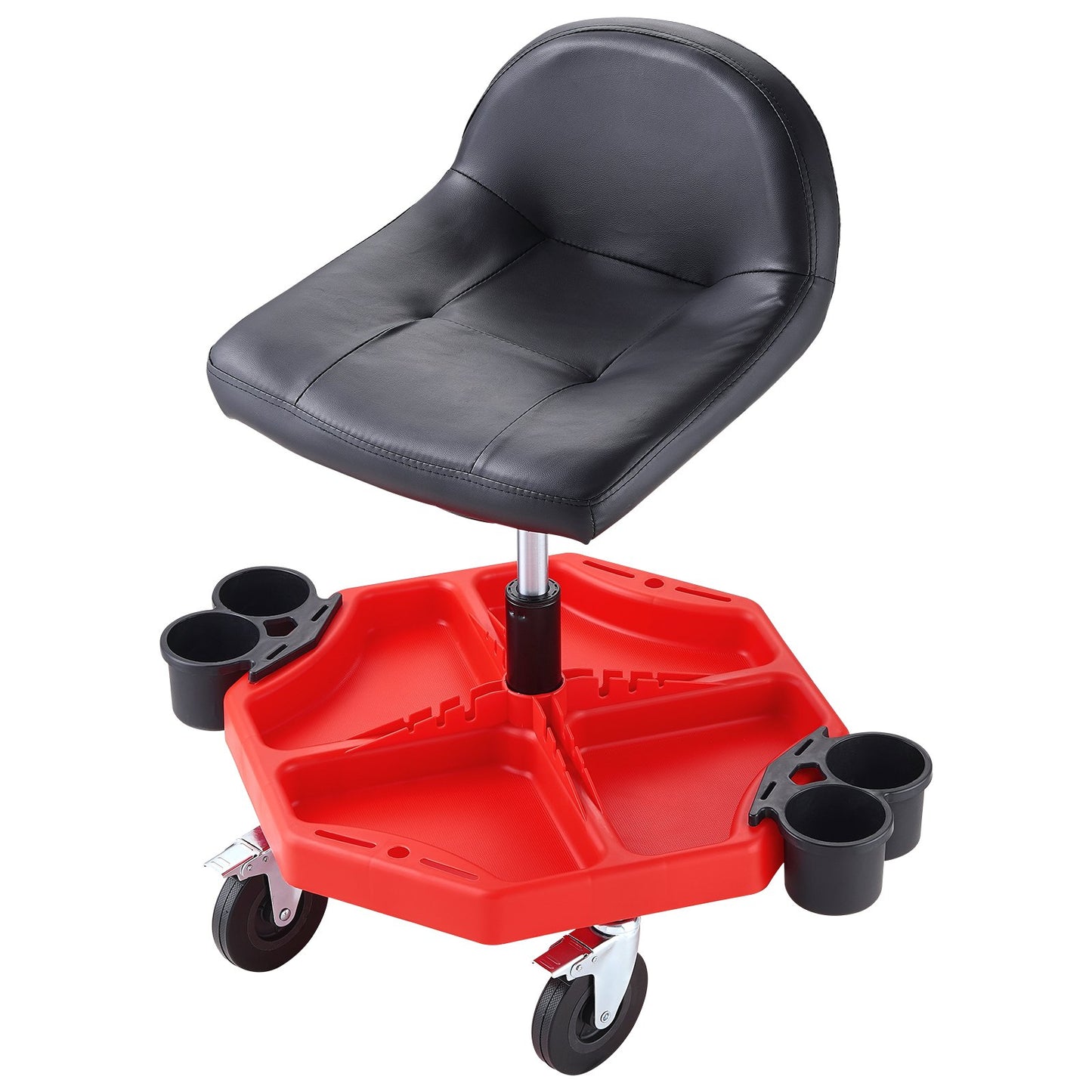 Mechanics Swivel Seat 300 LBS Rullande arbetspall Höjdjusterbar sits
