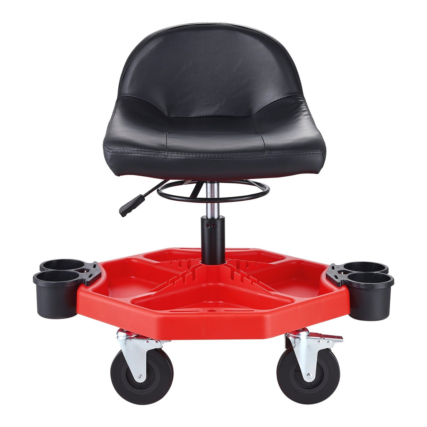 Mechanics Swivel Seat 300 LBS Rullande arbetspall Höjdjusterbar sits