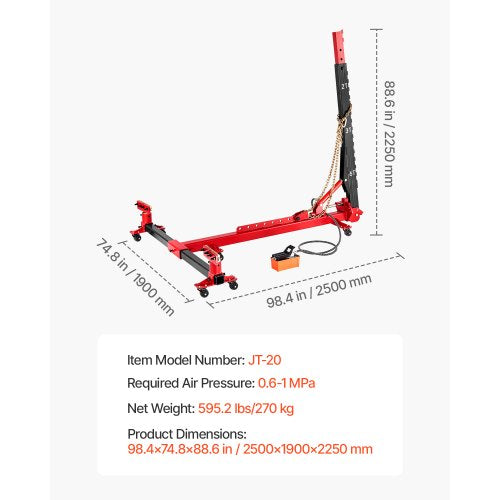 Auto Body Frame Puller Platter 6T Car Frame Machine 6000PSI Fotpump