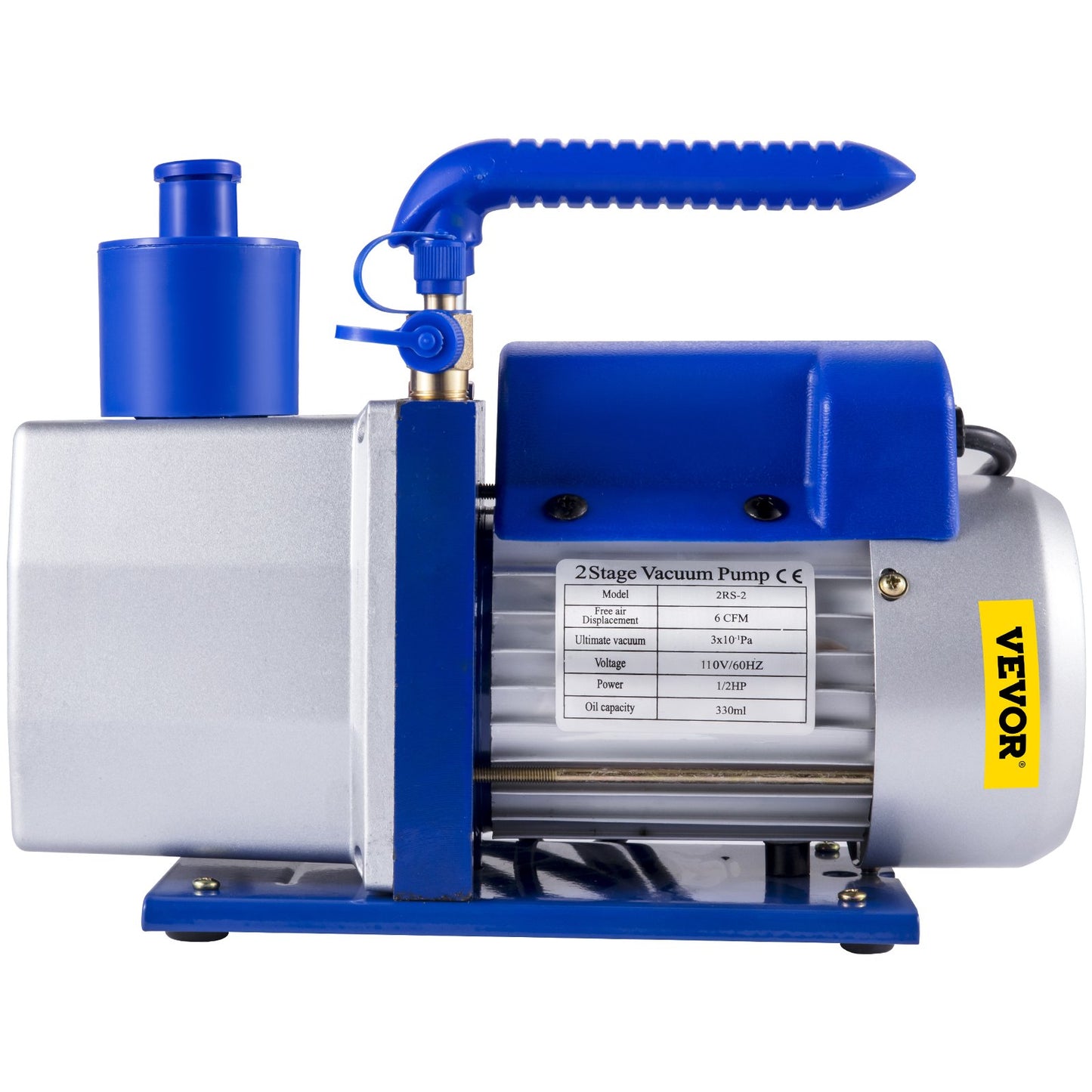 6 CFM 1/2 HP Refrigeration Vacuum Pump, 2 Stage Air Vacuum Pump AC Refrigeration Kit, Vacuum Forming Refrigeration Vacuum Packing, 1/2 HP HVAC Combo Air Conditioning Refrigeration