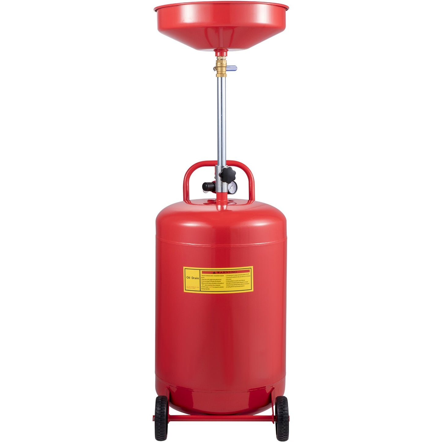 Spilloljeavtappningstank 20 gallon bärbar oljeavtappning Luftdriven dränering Oljebyte, oljeavtappningsbehållare, flytande bränsleöverföring Dränering Justerbar tratthöjd, med tryckregleringsventil
