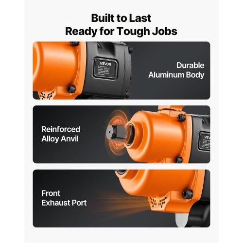 1-tums luftslagskruvmejsel, dubbelhammare luftslagpistol, upp till 1626 Nm bakåtvridmoment, 4600 varv/min 6-växlad pneumatisk skiftnyckel för tunga bilreparationer och underhåll | EU