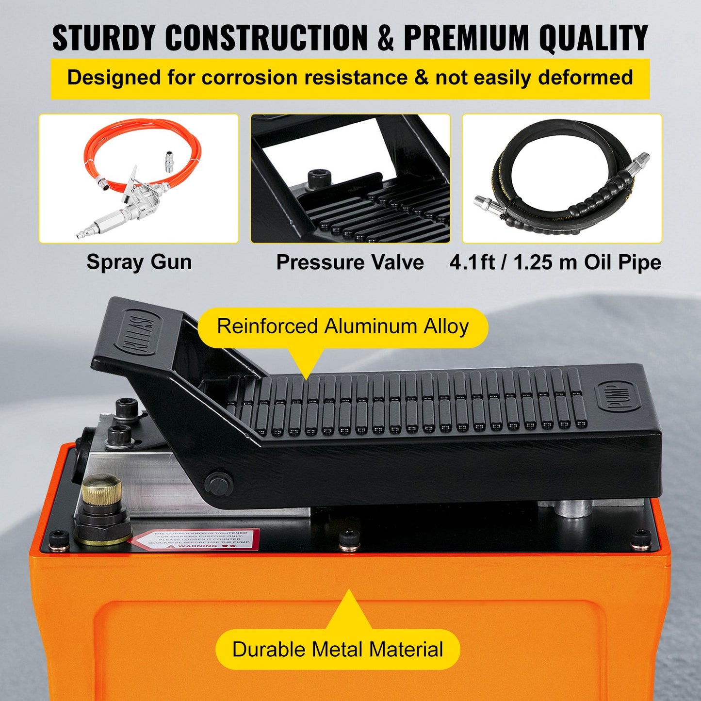 10000 PSI hydraulic pump, air foot pump with hose, hydraulic jack pump with air hose for hydraulic frame cylinders (hydraulic pump with hose)